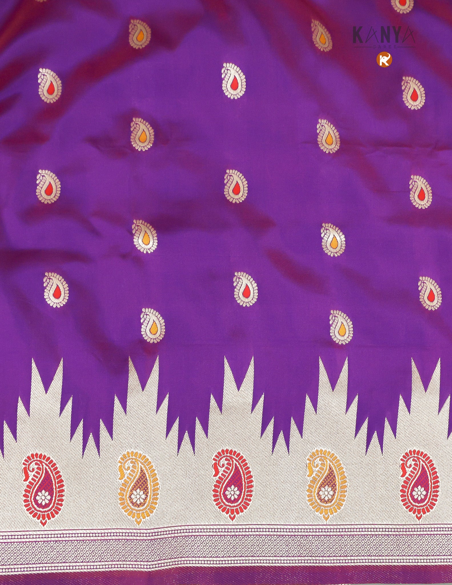 Dual Tone Arni Katan Silk  with Temple Border