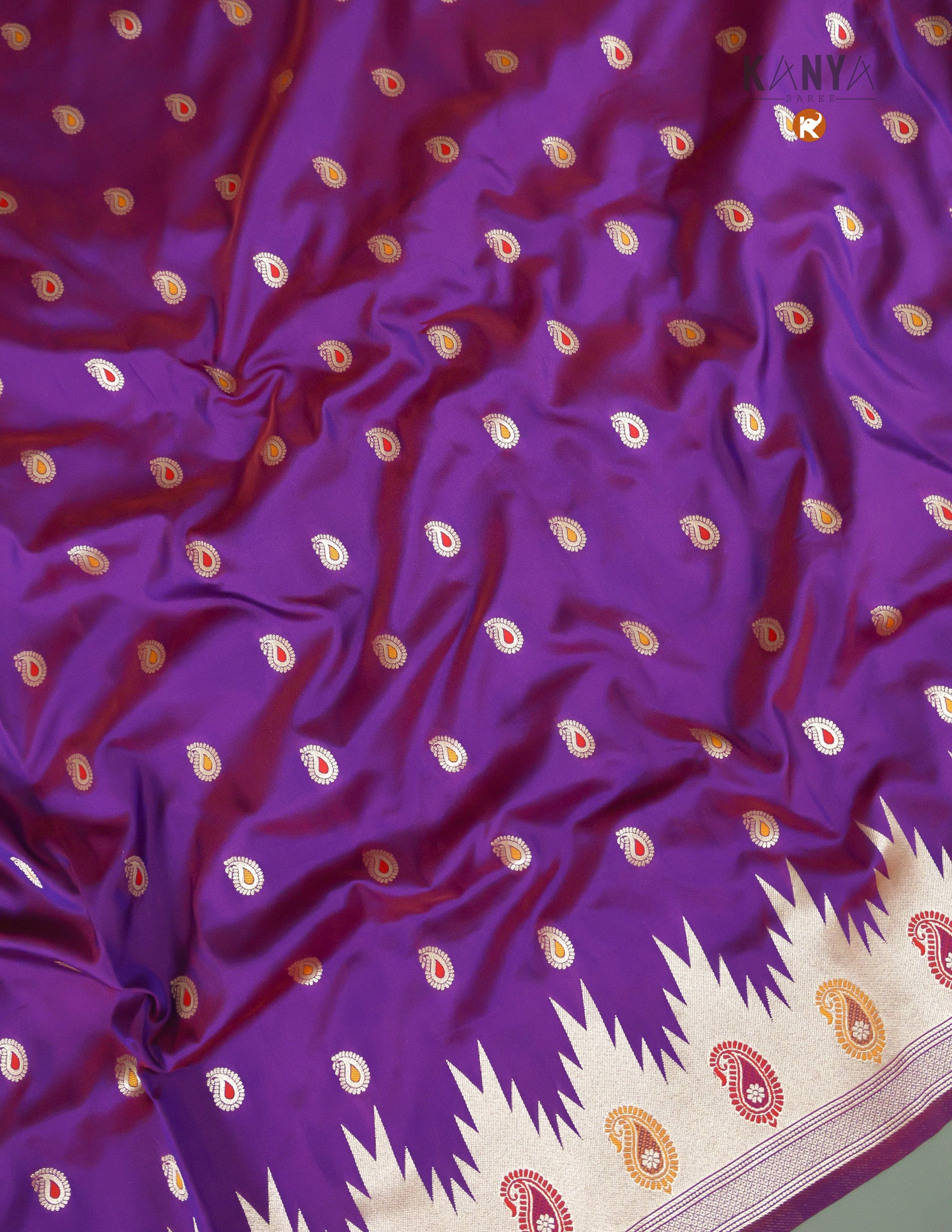 Dual Tone Arni Katan Silk  with Temple Border