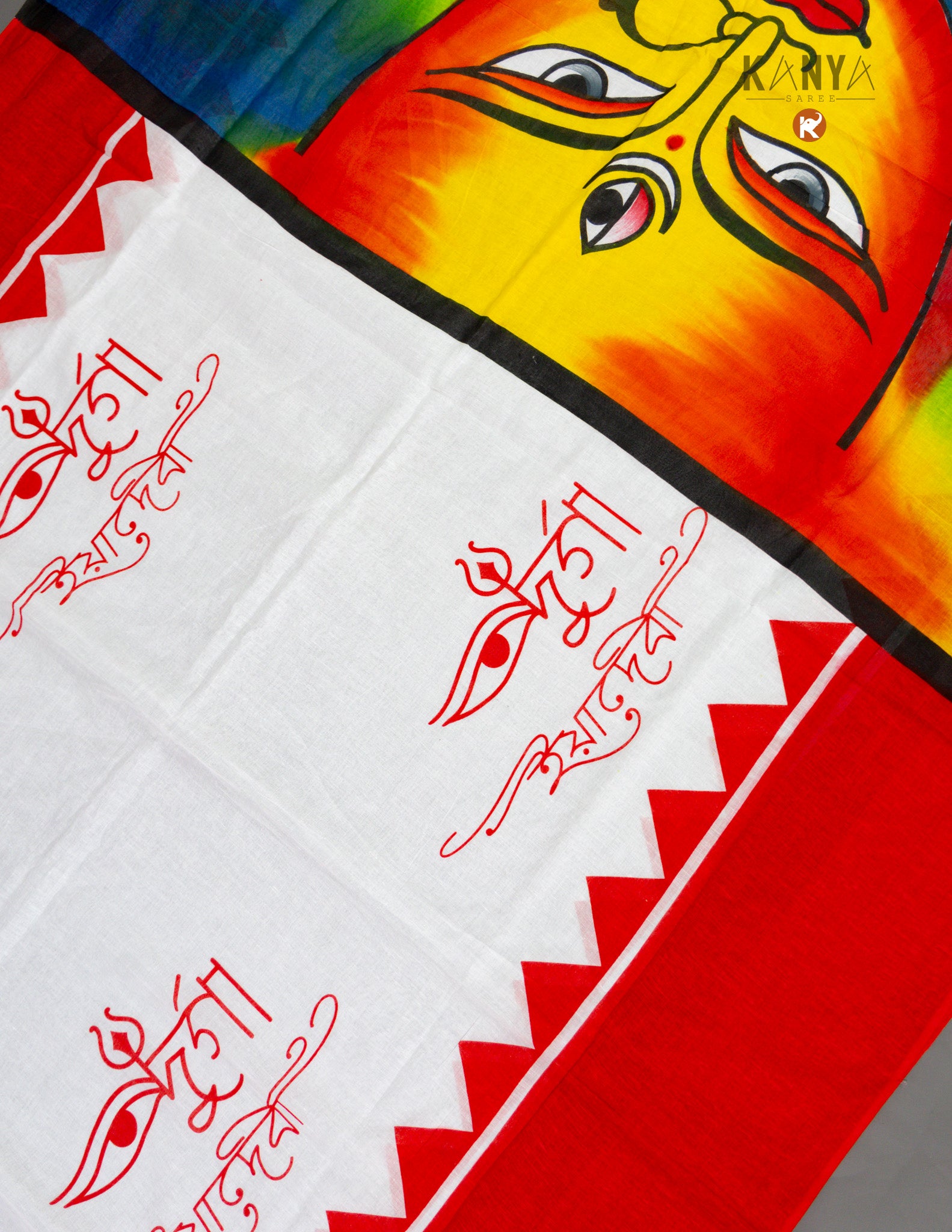 Durga Pujo Special Saree with Durga Maa Painting | Cotton Handloom Saree