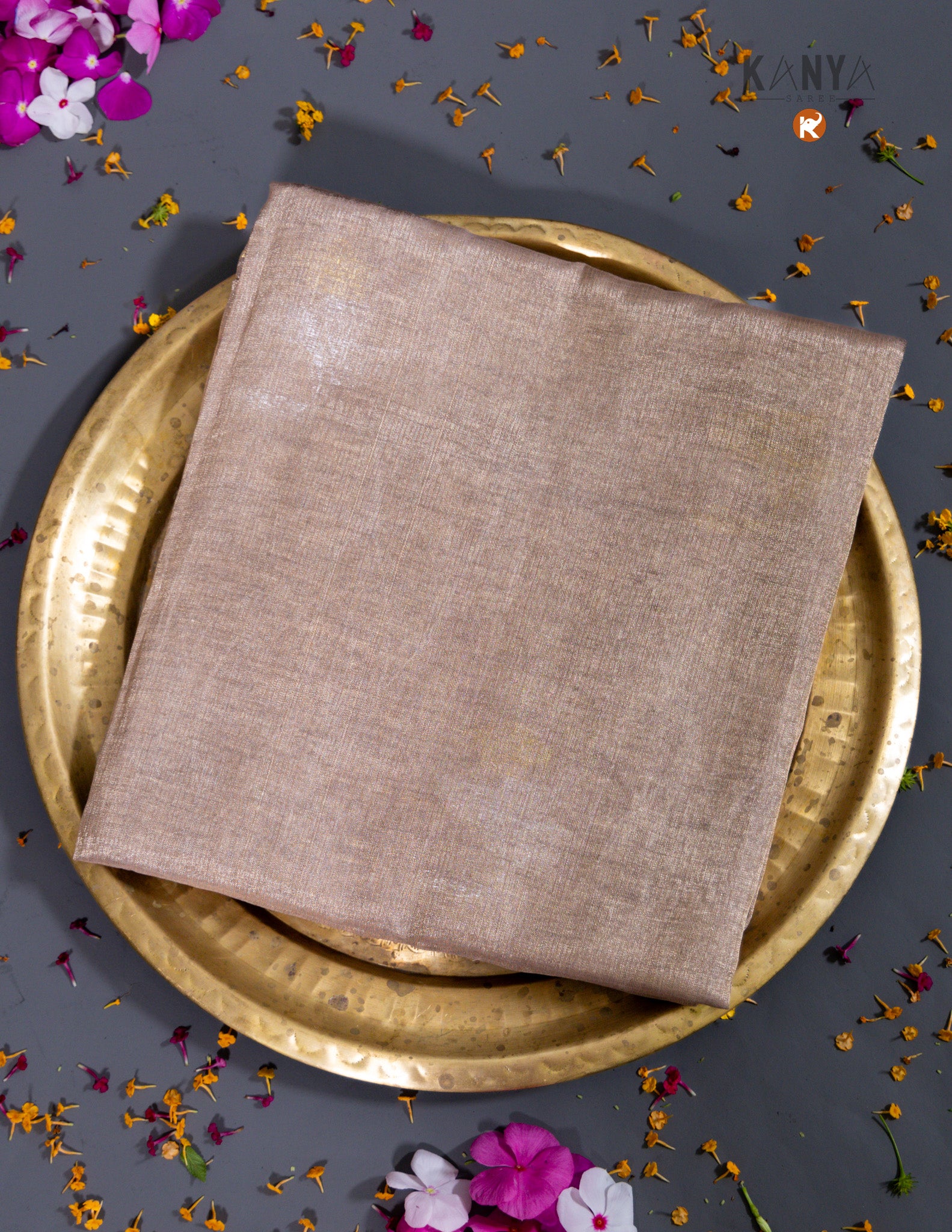 Plain Metallic Linen Saree | Elegant Handwoven Shimmering Linen Saree