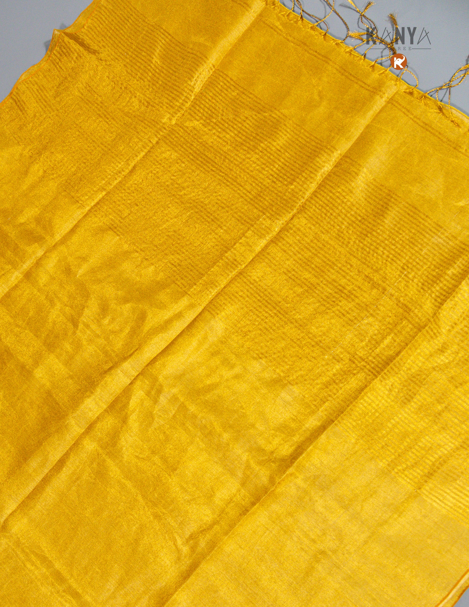 Plain Metallic Linen Saree | Elegant Handwoven Shimmering Linen Saree